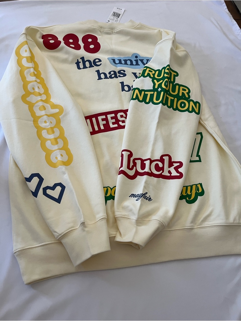 Graphic 'SMILE' Cream Sweatshirt - Picture 4 of 10